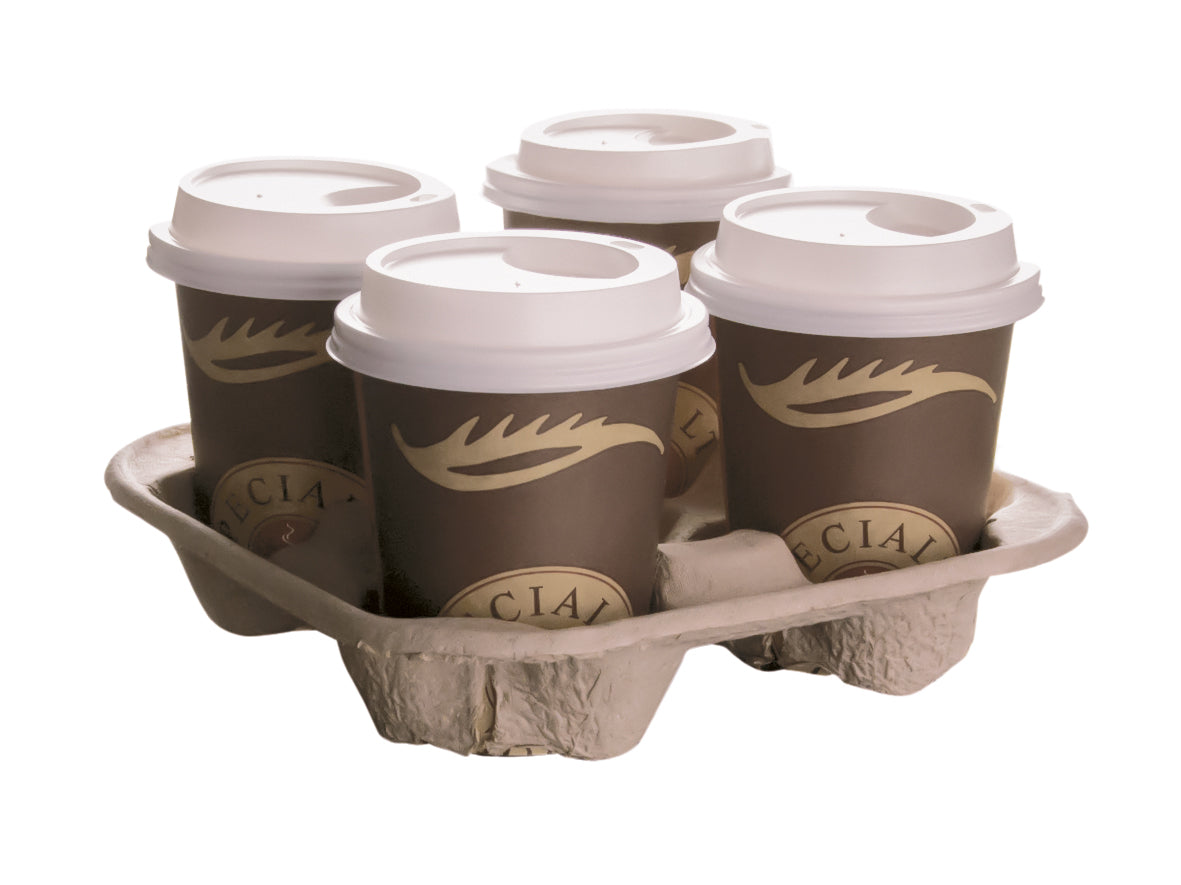 Becherhalter Cup Carrier Pappe 4 Becher 21x21x4cm - 180 Stück