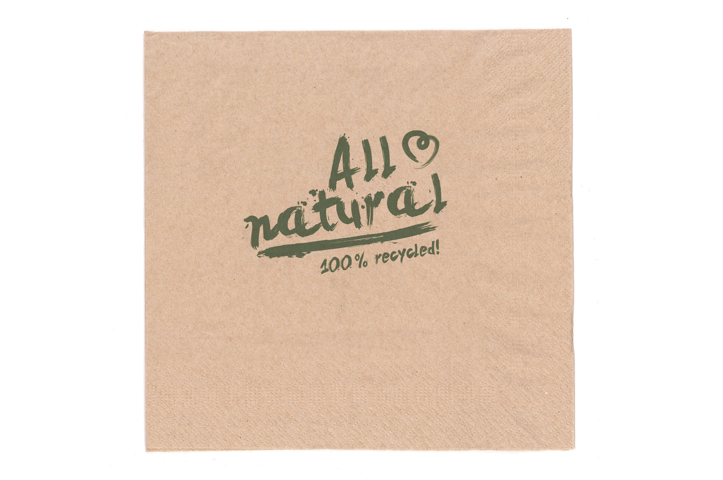 Servietten 24x24cm 2-lagig 1/4 Falz Braun ALL NATURAL - 4000 Stück