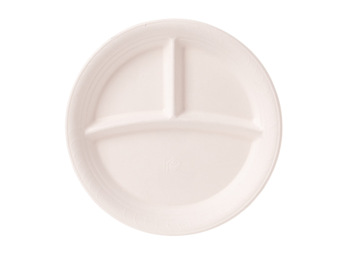 Einweg Teller rund 3-geteilt 22cm  500 Stück