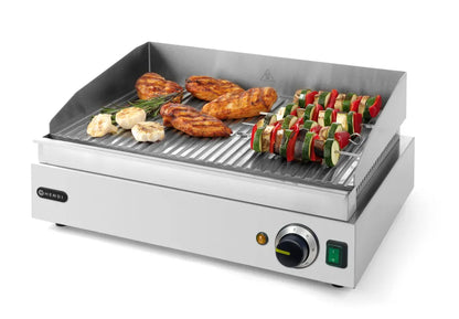 Grillplatte, HENDI, Profi Line, gerillte Ausführung, 230V/2400W, 527x404x(H)233mm