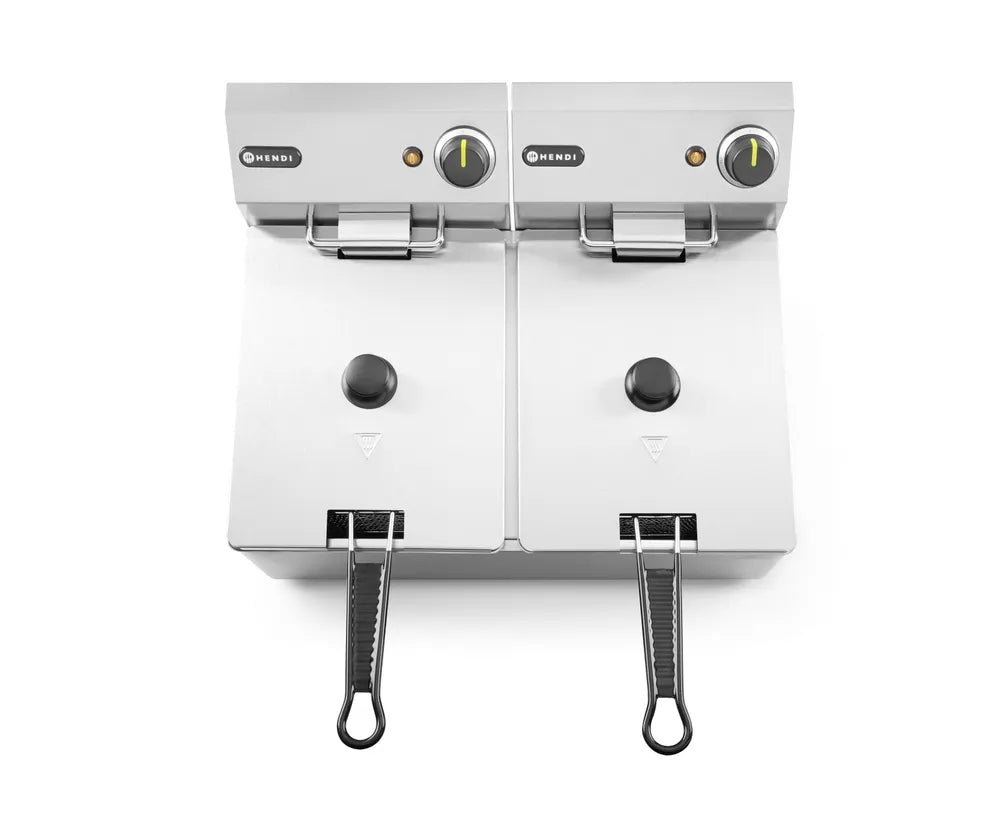 Fritteuse Kitchen Line - 2x8L, HENDI, Kitchen Line, 16L, 230V/7000W, 542x430x(H)351mm