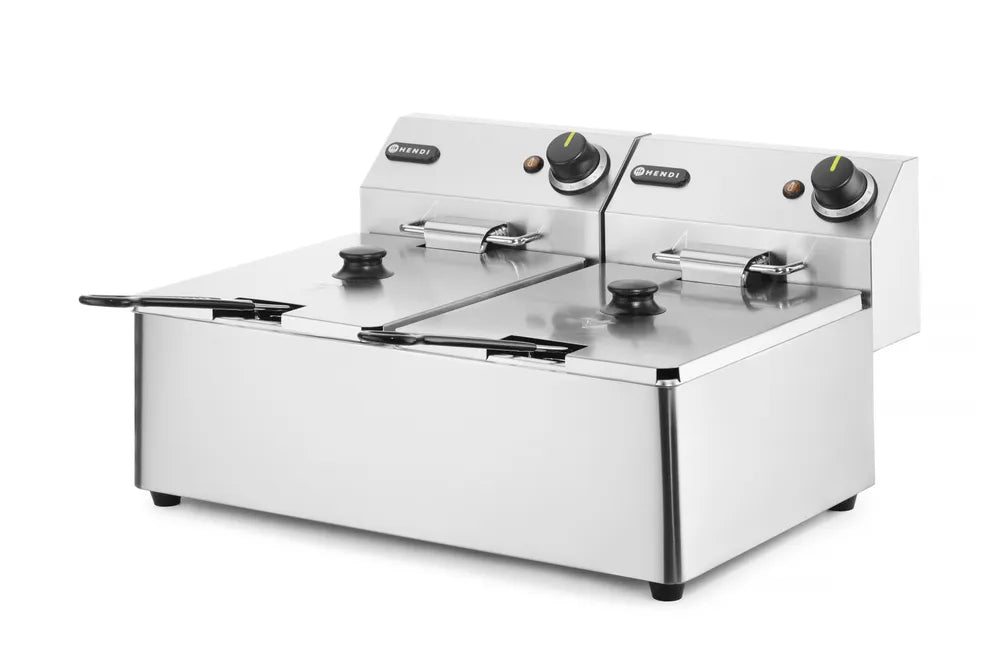 Friteuse Kitchen Line - 2x6L, HENDI, Kitchen Line, 12L, 230V/6600W, 550x430x(H)305mm