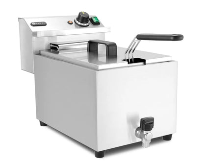 Fritteuse XL mit Ablasshahn, HENDI, Profi Line, 10L, 400V/6600W, 300x585x(H)377mm