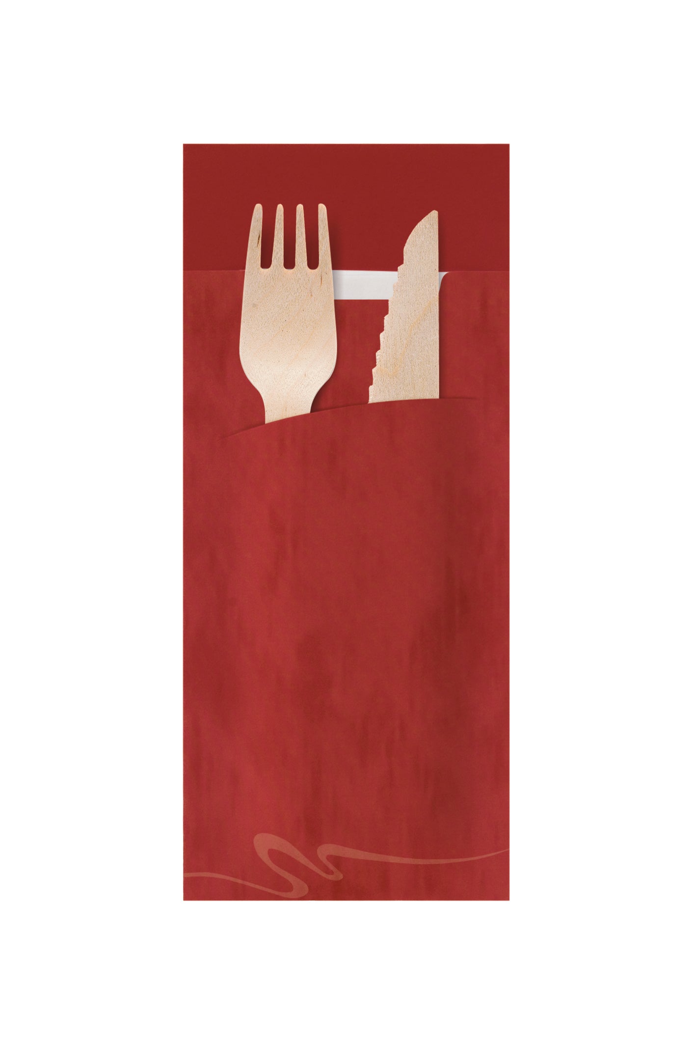 Bestecktasche mit Serviette Bordeaux 200x85mm - 520 Stück