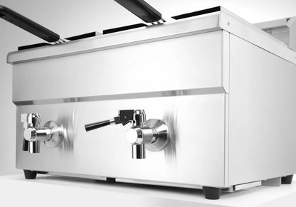 Induktionsfritteuse - mit Ablasshahn 2x8 l, HENDI, Profi Line, 16L, 230V/7000W, 577x609x(H)410mm