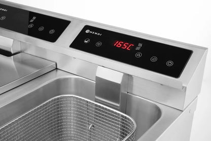 Induktionsfritteuse - mit Ablasshahn 2x8 l, HENDI, Profi Line, 16L, 230V/7000W, 577x609x(H)410mm
