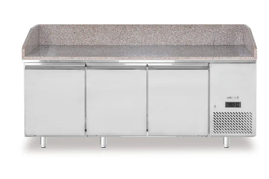Pizzakühltisch mit Granitarbeitsplatte, 3-türig, Arktic, 375L, Granit, 230V/400W, 2010x800x(H)875mm