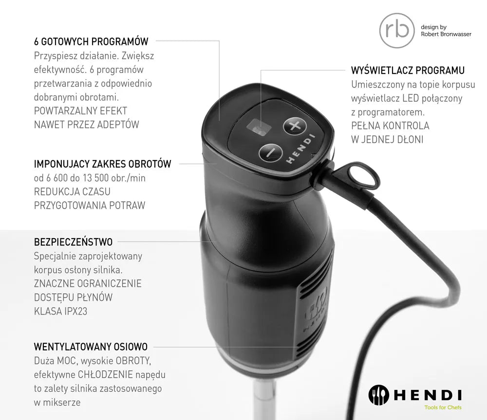 Stabmixer HENDI BLEND, HENDI, designed by Robert Bronwasser, 220-240V/250W, ⌀71x(H)450mm