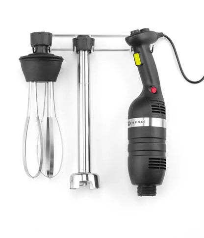 Set: Stabmixer 350 mit variabler Geschwindigkeit + Schneebesen + Halterung zur Wandmontage, HENDI, Kitchen Line, Schwarz, 230V/350W, 110x324x(H)816mm