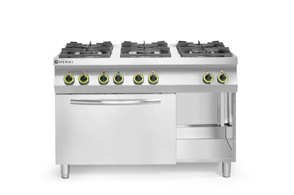 Gasherd Kitchen Line 6-flammig mit Ofen GN 1/1, HENDI, Kitchen Line, 230V/3000W, 28,5kW, 1200x722x(H)900mm