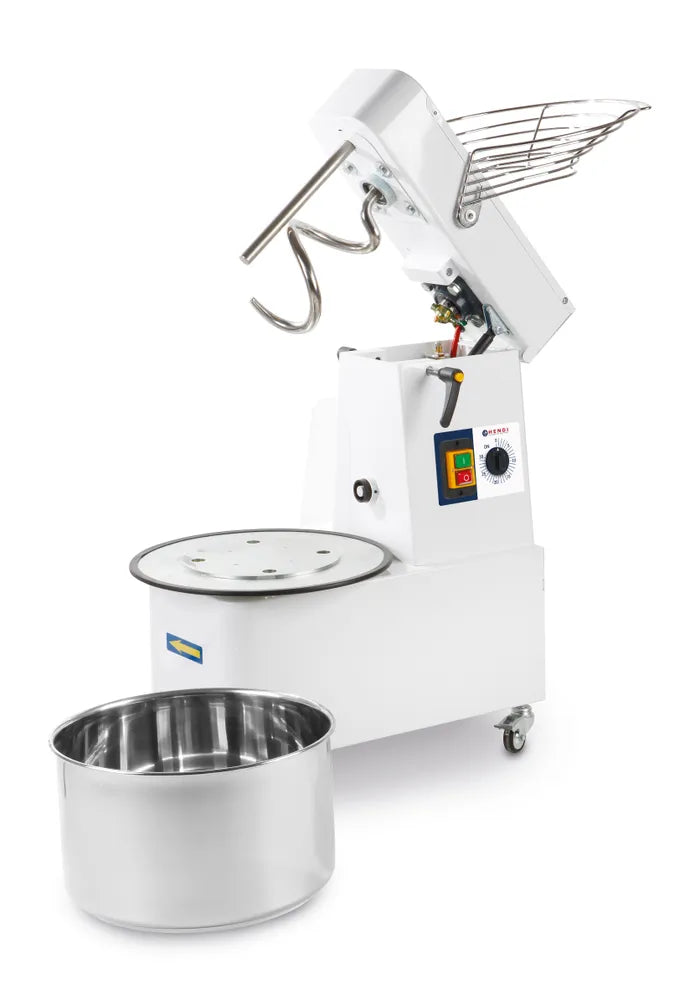 Spiralmischer mit steigendem Kopf und herausnehmbarer Schüssel., HENDI, 88 kg/h, 32L, 400V/1100W, 431x740x(H)804mm