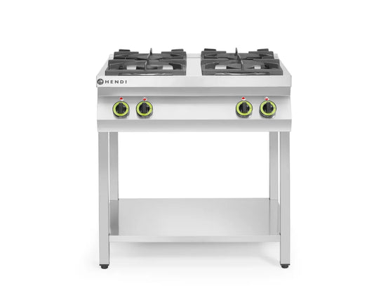 Gasherd Kitchen Line 4-flammig, offener Unterbau, HENDI, Kitchen Line, 19kW, 800x700x(H)900mm