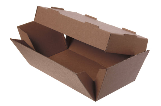Faltbare Doppelbox Burger Box Pappe 24x12x10cm - 100 Stück