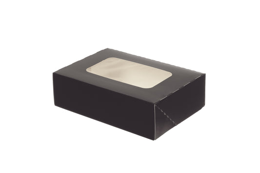 Sushibox Pappe mit Sichtfenster Schwarz 170x120x50mm - 480 Stück