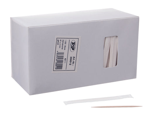 Zahnstocher Holz gehüllt 67x2mm - 1000 Stück
