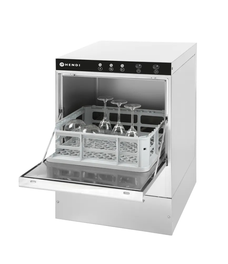 Geschirrspüler 40x40 - elektromechanische Steuerung, HENDI, mit Spülmittelpumpe, 230V/2800W, 470x510x(H)710mm