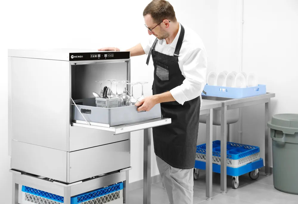 Geschirrspüler 50x50 - elektronische Steuerung, HENDI, 400V/6600W, 570x600x(H)830mm