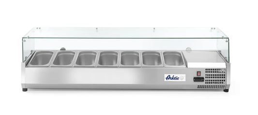 Aufsatz-Kühlvitrine Gastronorm 1/3, Arktic, 7x GN 1/3, 230V/180W, 1605x420x(H)460mm