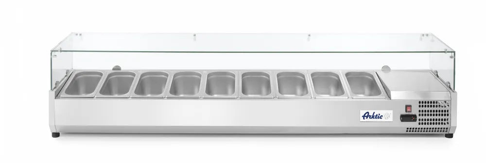 Aufsatz-Kühlvitrine Gastronorm 1/3, Arktic, 9x GN 1/3, 230V/180W, 2005x420x(H)456mm