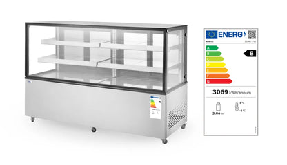 Kühlvitrine mit 2 Regalen, Arktic, 510L, 230V/490W, 1524x677x(H)1230mm
