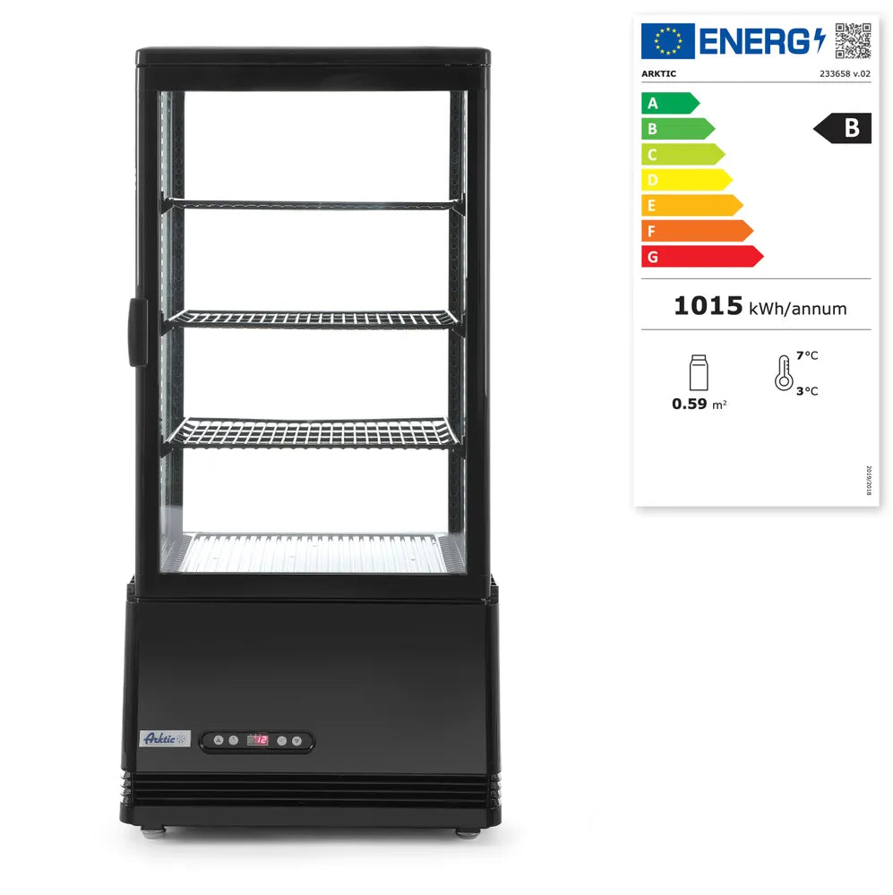 Aufsatz-Kühlvitrine 78 Liter, Arktic, schwarz, 230V/170W, 444x397x(H)940mm