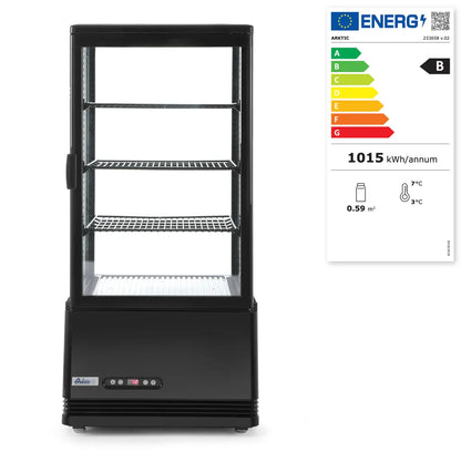 Aufsatz-Kühlvitrine 78 Liter, Arktic, schwarz, 230V/170W, 444x397x(H)940mm