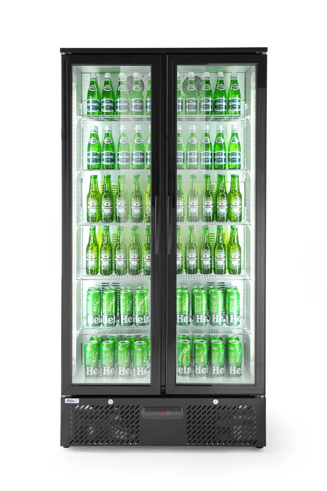 Kühlschrank mit doppelter Tür auf der Rückseite, Arktic, 384L, Schwarz, 220-240V/365W, 900x530x(H)1820mm