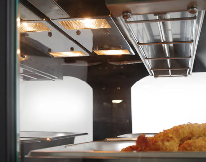 Warmhaltevitrine mit Quarzheizung, 2 Regalböden, HENDI, 230V/560W, 650x485x(H)630mm