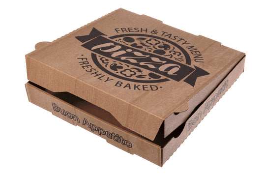 Pizzakarton 40x40x4 Braun Fresh&Tasty NYC - 100 Stück