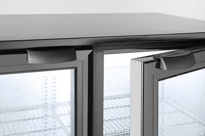 Kühlschrank mit doppelter Tür auf der Rückseite, Arktic, 158L, Schwarz, 220-240V/160W, 900x530x(H)870mm