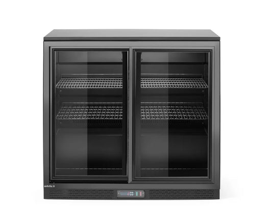 Kühlschrank hinten mit doppelten Schiebetüren, Arktic, 158L, Schwarz, 220-240V/160W, 900x520x(H)870mm