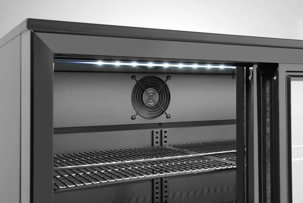 Kühlschrank mit drei Schiebetüren an der Bar, Arktic, 308L, Schwarz, 220-240V/160W, 1350x520x(H)865mm