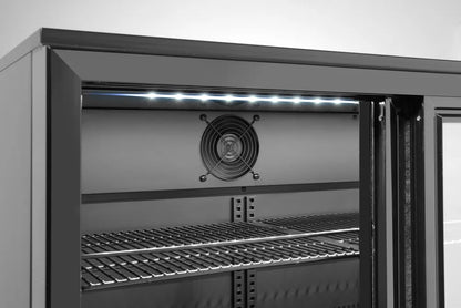 Kühlschrank mit drei Schiebetüren an der Bar, Arktic, 308L, Schwarz, 220-240V/160W, 1350x520x(H)865mm