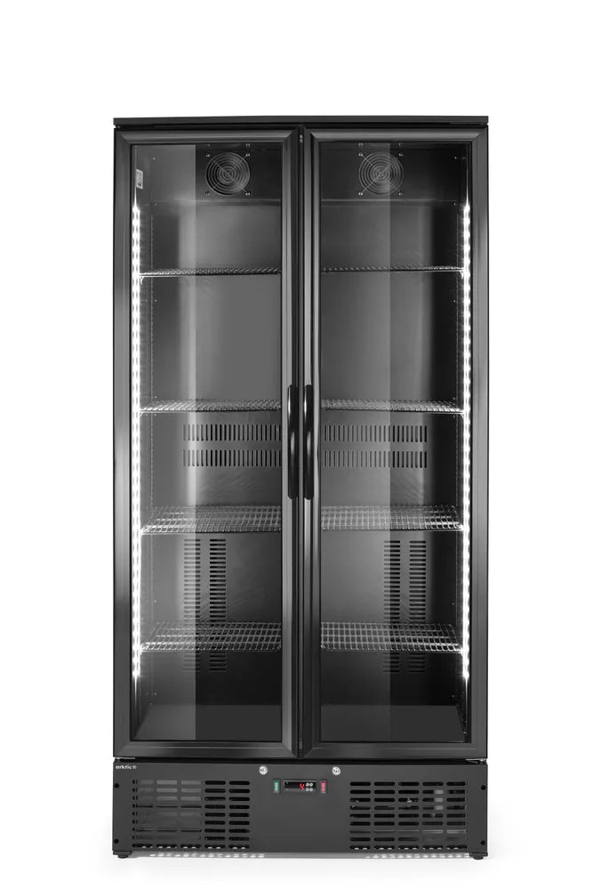 Kühlschrank mit doppelter Tür auf der Rückseite, Arktic, 384L, Schwarz, 220-240V/365W, 900x530x(H)1820mm
