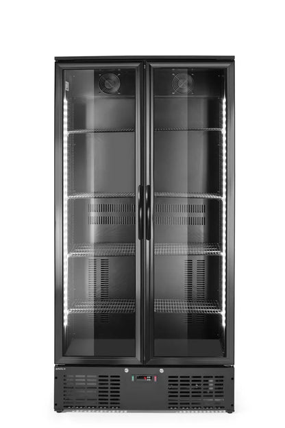 Kühlschrank mit doppelter Tür auf der Rückseite, Arktic, 384L, Schwarz, 220-240V/365W, 900x530x(H)1820mm