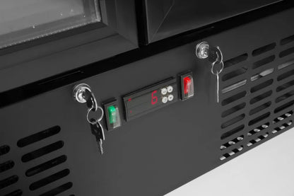 Kühlschrank mit doppelter Tür auf der Rückseite, Arktic, 384L, Schwarz, 220-240V/365W, 900x530x(H)1820mm