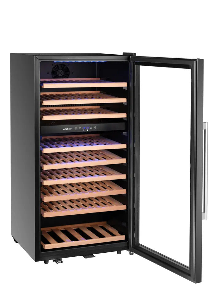 Weinkühler, 2 Zonen, 91 Flaschen, Arktic, 230L, Schwarz, 569x595x(H)1215mm