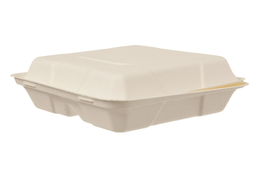 Menübox 2-geteilt Holzfaser 230x230x74mm - 200 Stück