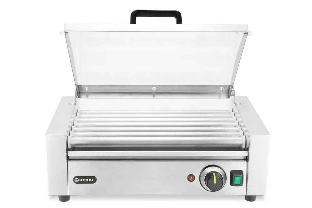 Rollengrill, 1-Zone mit Energiesparabdeckung, HENDI, 9 Rollen, 230V/790W, 566x450x(H)259mm