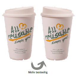 Mehrweg Kaffeebecher ALL REUSABLE To Go 0,40l weiß - 50 Stück