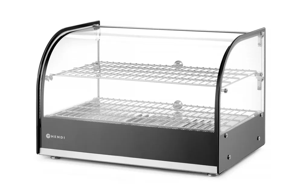 Warmhaltevitrine doppelt, HENDI, doppelt, Schwarz, 220-240V/800W, 554x376x(H)376mm