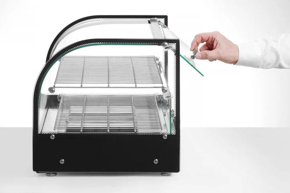 Warmhaltevitrine doppelt, HENDI, doppelt, Schwarz, 220-240V/800W, 554x376x(H)376mm