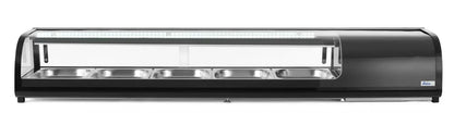 Sushi-Vitrine, Arktic, Im Lieferumfang enthalten: 4x GN 1/3 (H) 40 mm., GN 1/3, Schwarz, 220-240V/190W, 1177x426x(H)296mm
