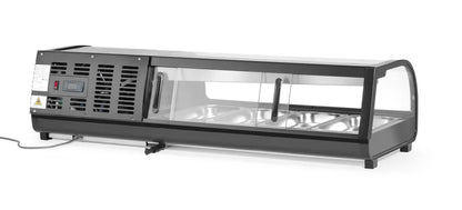 Sushi-Vitrine, Arktic, Im Lieferumfang enthalten: 4x GN 1/3 (H) 40 mm., GN 1/3, Schwarz, 220-240V/190W, 1177x426x(H)296mm