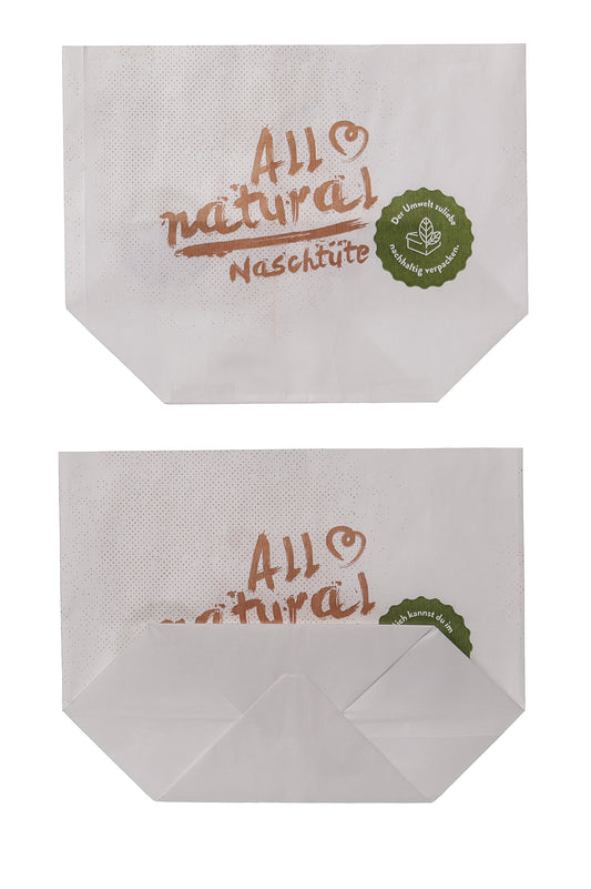 Bodenbeutel ALL NATURAL Naschtüte 14x10+5,5cm - 500 Stück
