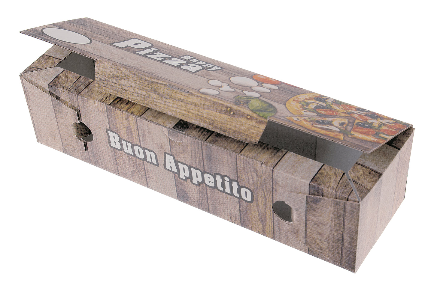 Pizzakarton 7x8x28 Happy Pizza Rollo- 200 Stück