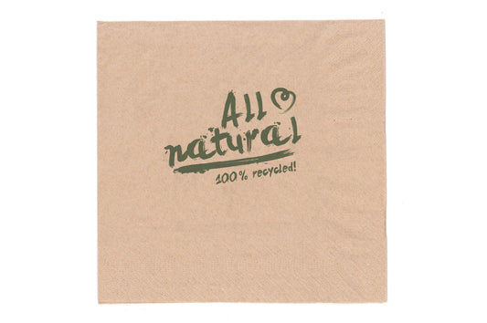 Servietten 40x40cm 2-lagig 1/4 Falz Braun ALL NATURAL - 1500 Stück