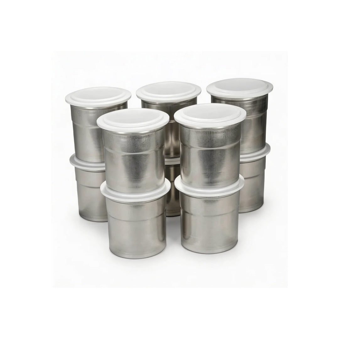 Pacojet Chromstahl Pacossier-Becher mit Deckel 10er Set