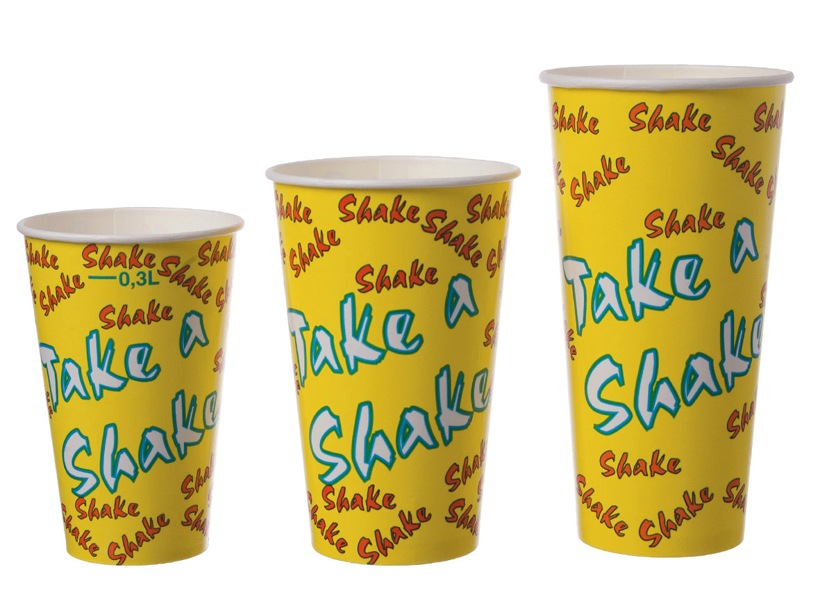 Trinkbecher Pappe gelb Shake 0,30l - 2000 Stück