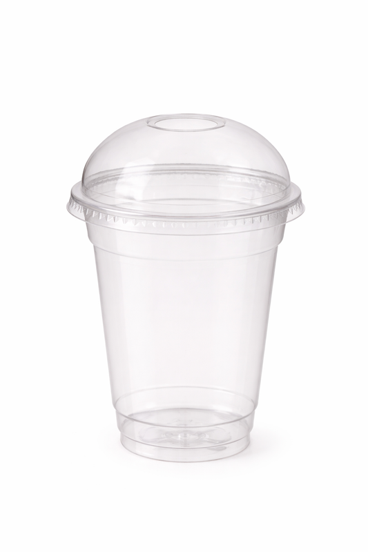 Smoothie Cup rPET 500ml 150x95mm mit Deckel Domdeckel - 800 Stück